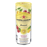 Напиток San Pellegrino Momenti лимон и малина 0,33л*24 ж/б