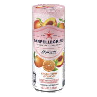 Напиток San Pellegrino Momenti мандарин и персик 0,33л*24 ж/б