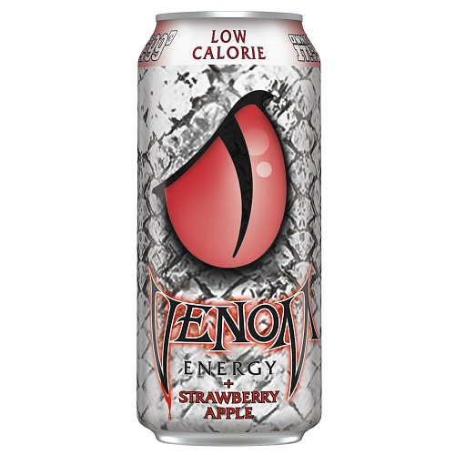 Энергетический напиток VENOM Strawberry Apple Low Calorie, ж/б 0,473 л. (США)